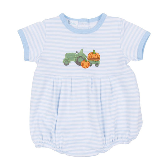 Pumpkin Tractor Applique Bubble