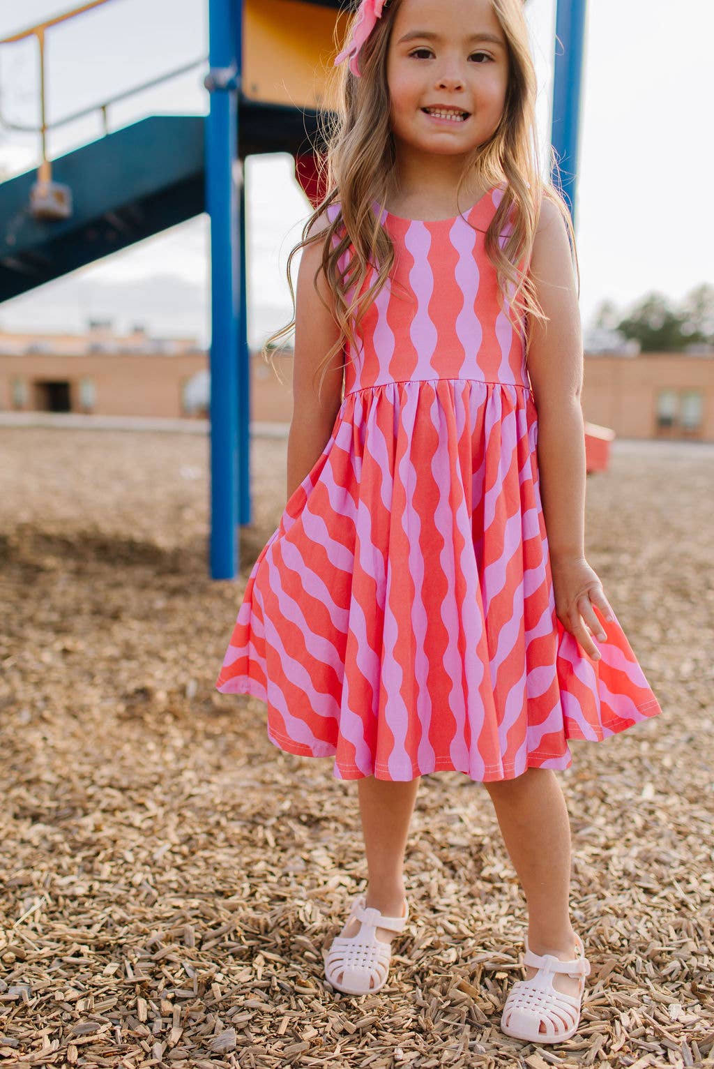 Tank Dress in Crinkle | girls Pocket Twirl Dress