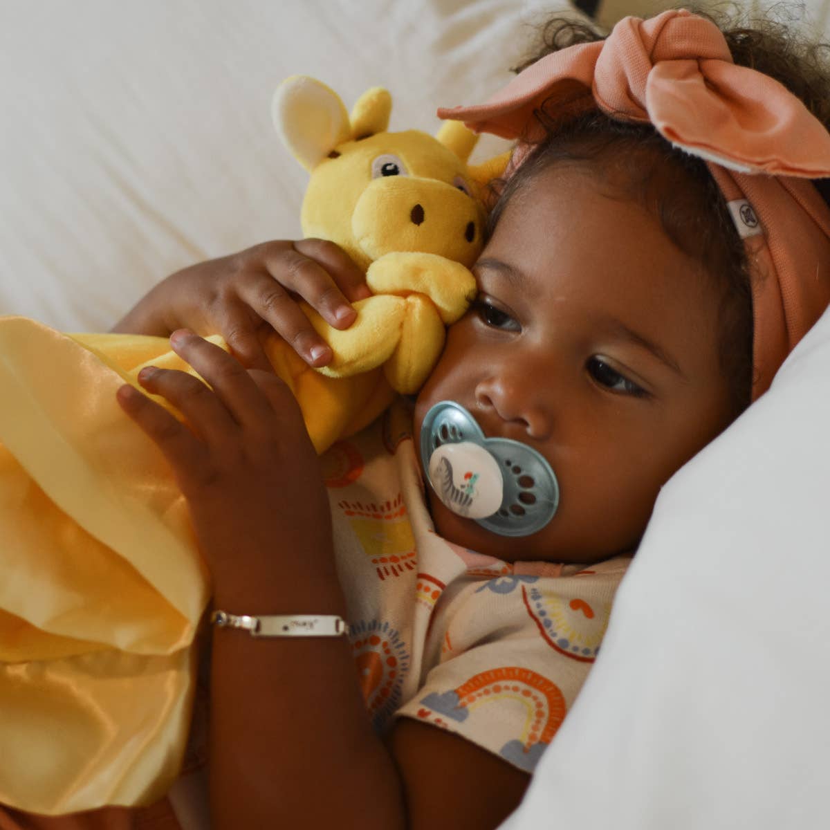 Giraffe Lovey security blanket for travel and bedtime