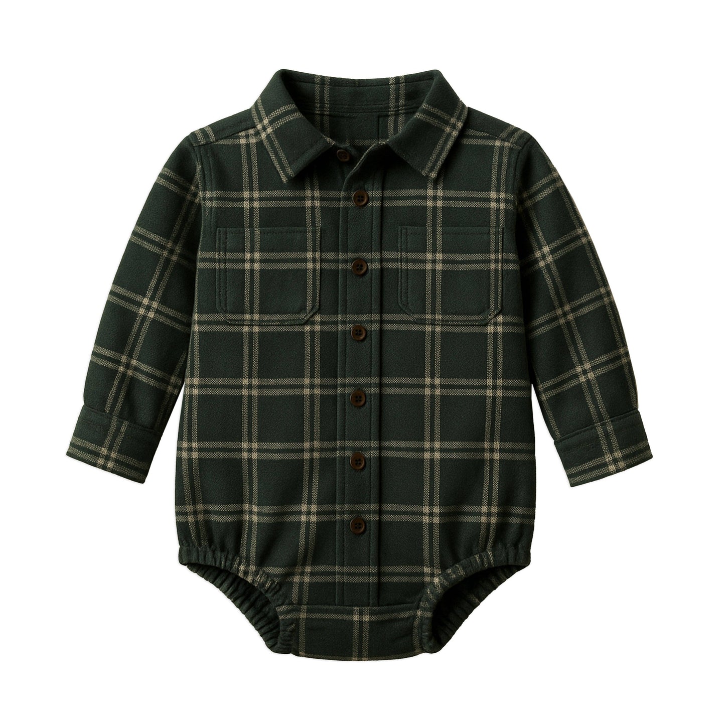 Giri Flannel Collared Bodysuit