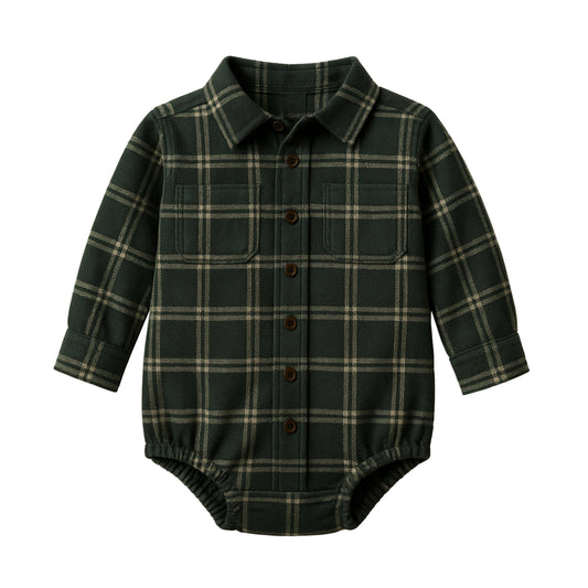 Giri Flannel Collared Bodysuit