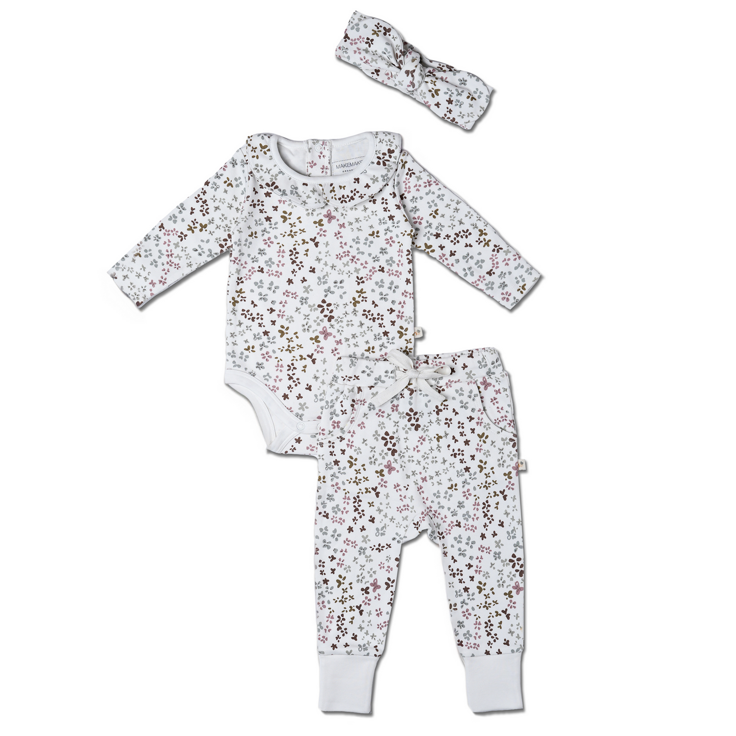 Organic Ruffle Onesie & Pants Set - Garden