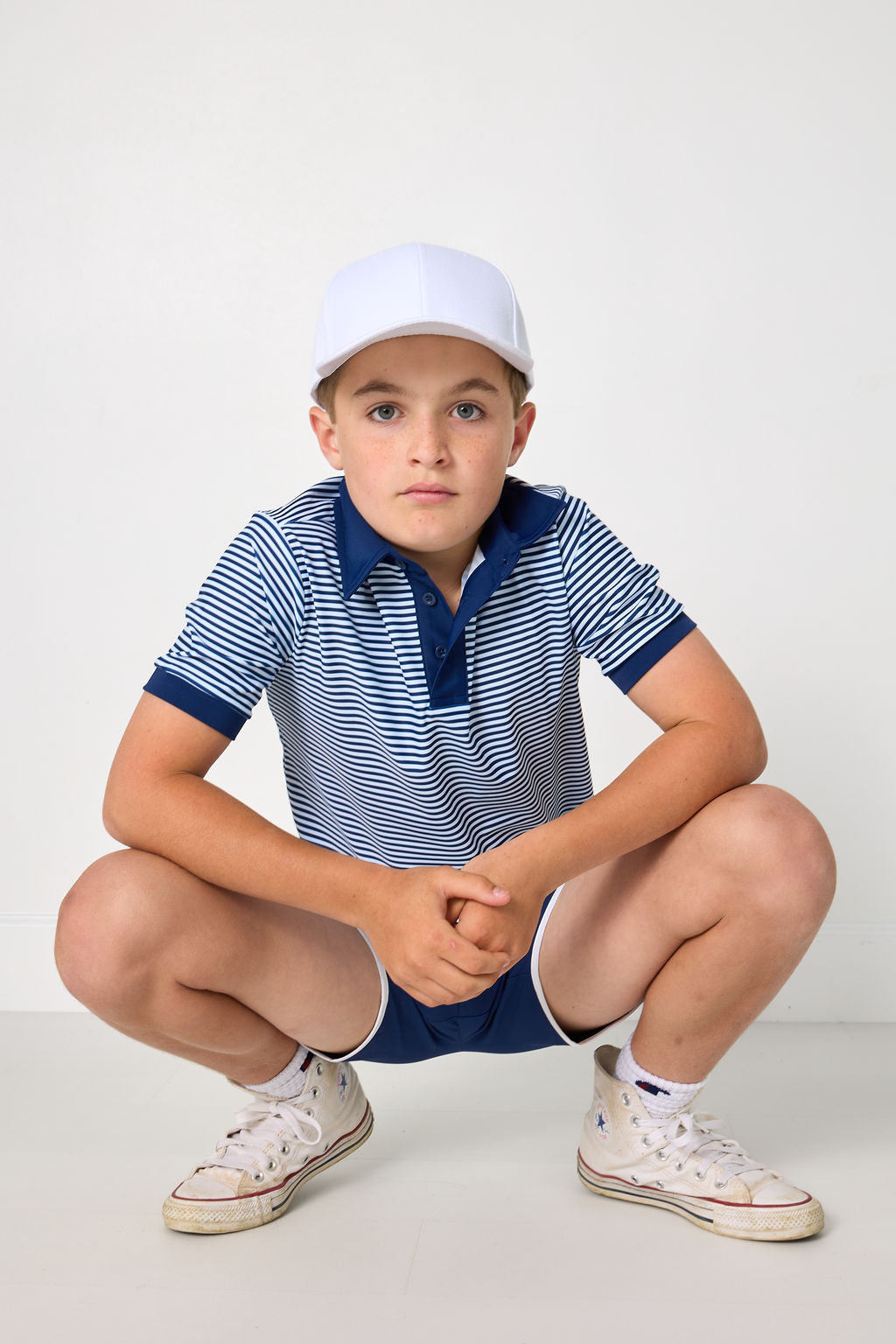 Navy Thin Stripe Polo Shirt