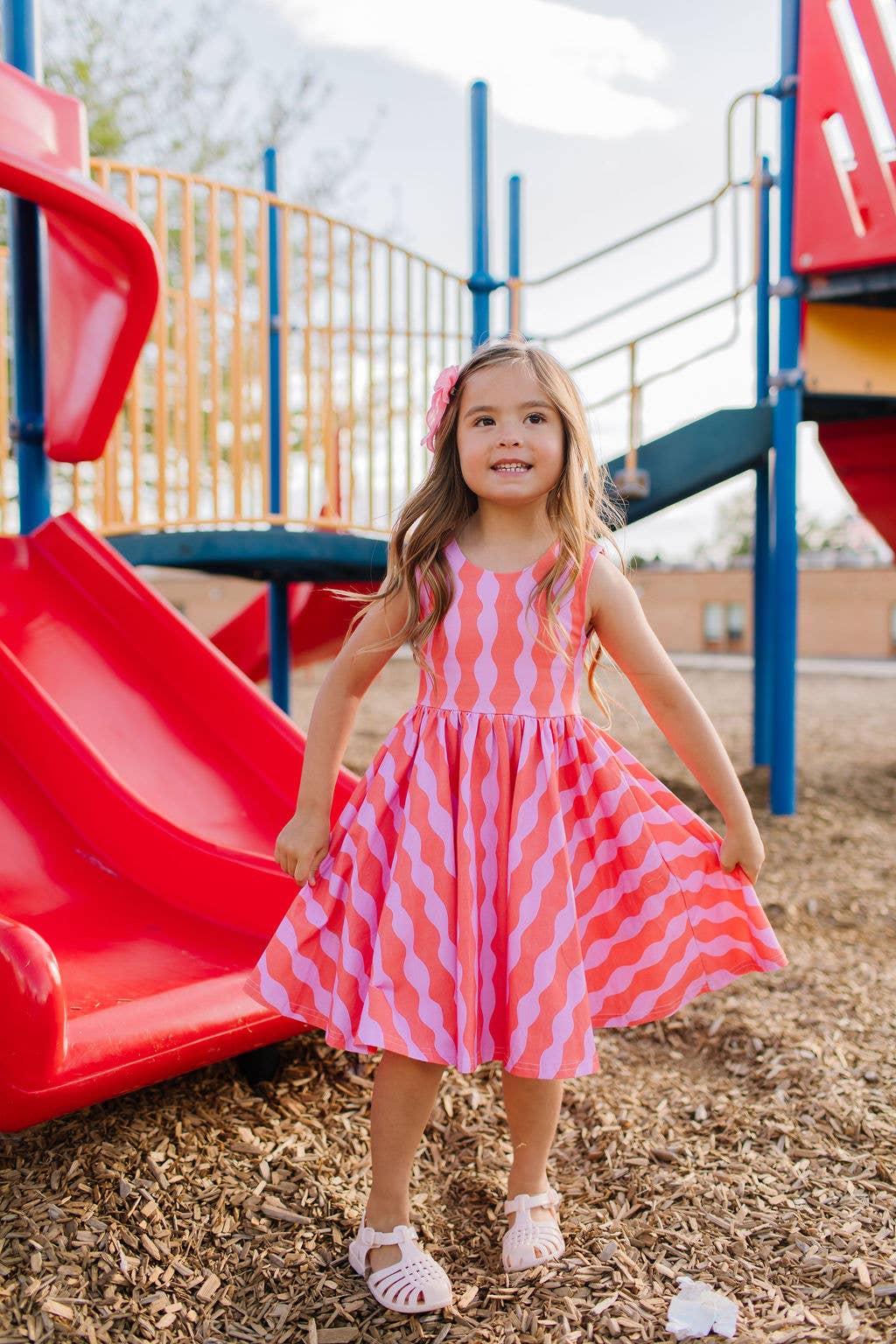Tank Dress in Crinkle | girls Pocket Twirl Dress