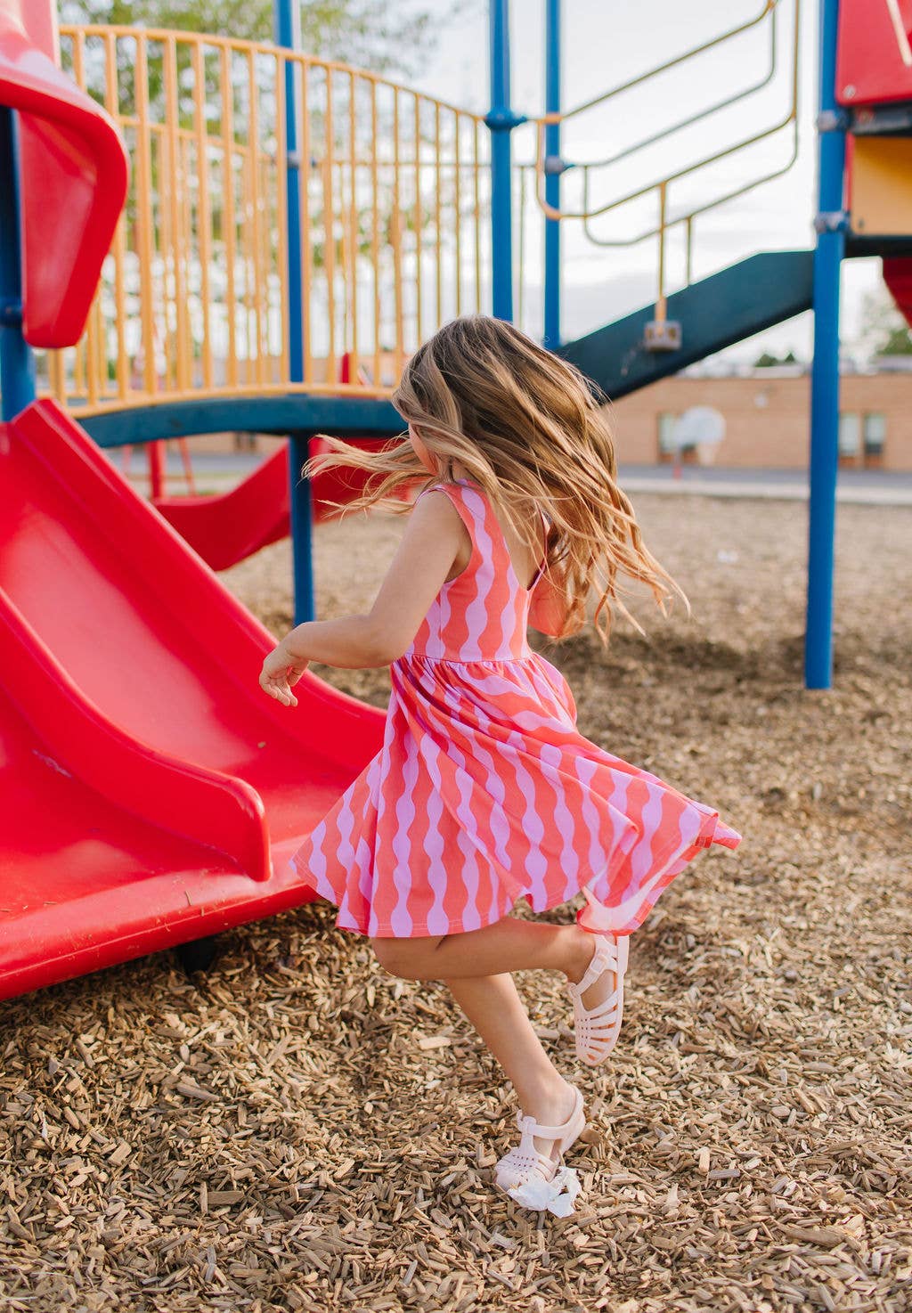 Tank Dress in Crinkle | girls Pocket Twirl Dress