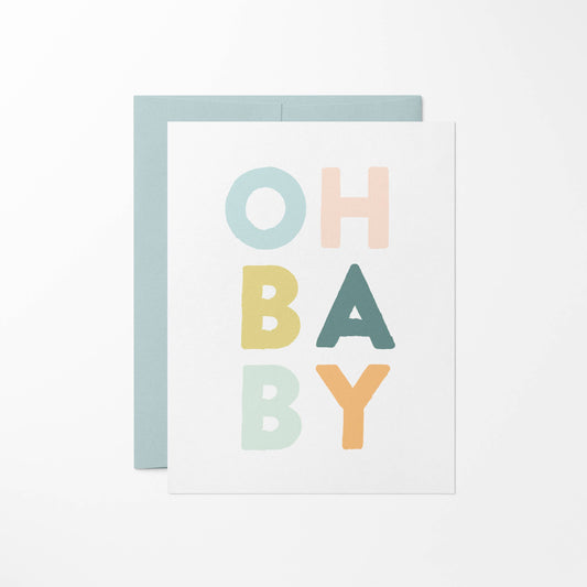 OH BABY Colorful Hand Lettered Baby Card