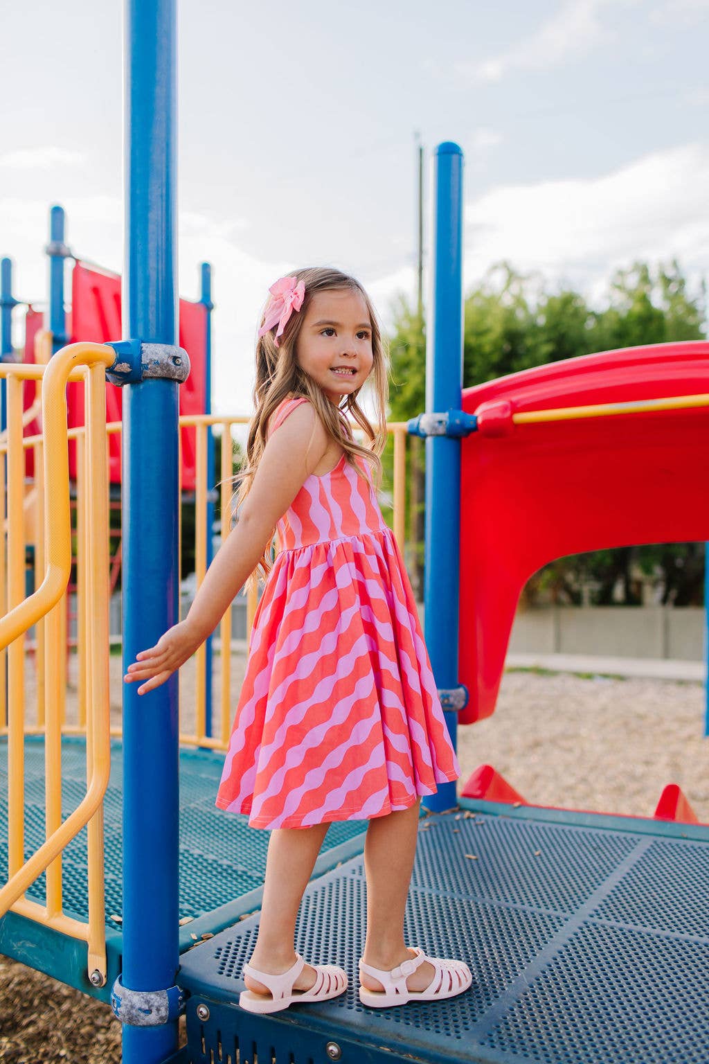 Tank Dress in Crinkle | girls Pocket Twirl Dress