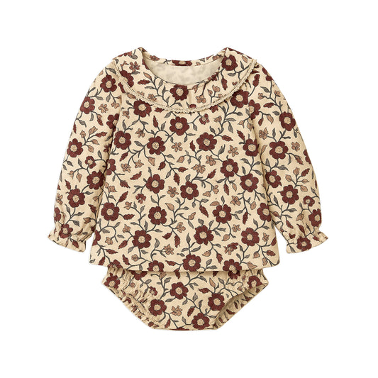 Dorothy Poplin Ruffle Collar Shirt and Bloomer Set