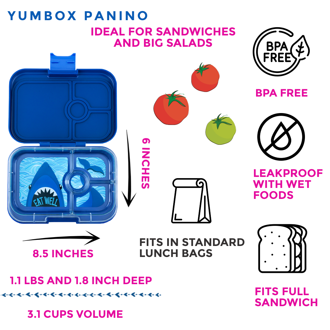 Yumbox Panino - Sandwich-Friendly Leakproof Bento Lunch Box