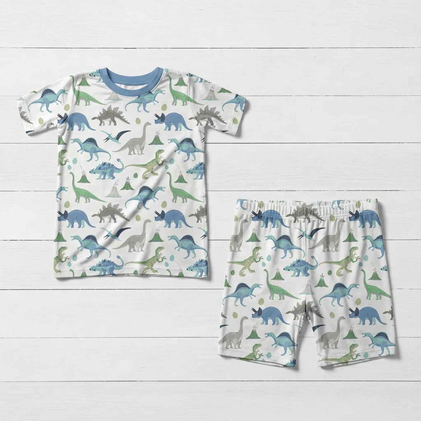 Dinos Blue S/S shorts set
