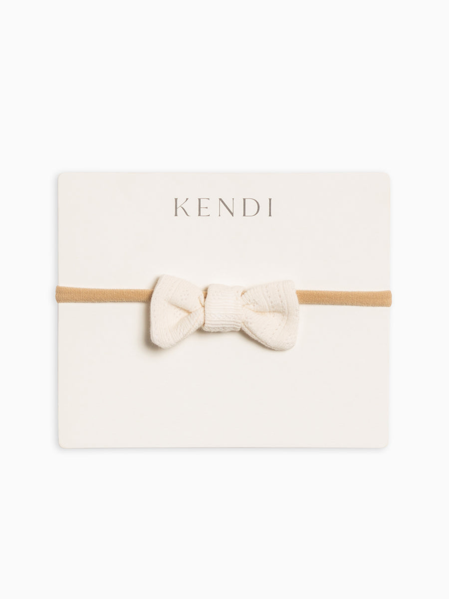 Brushed Back Pointelle Dainty Bow