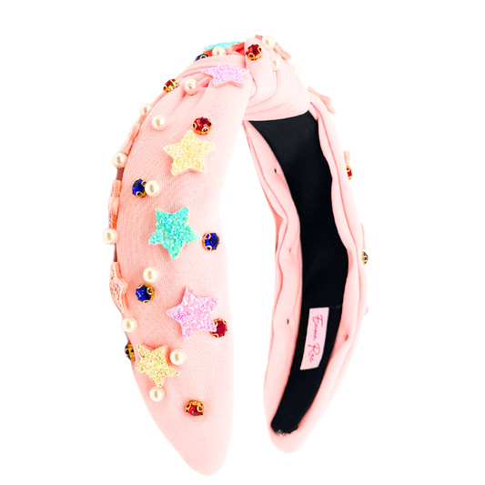 Pink Star Knotted Headband