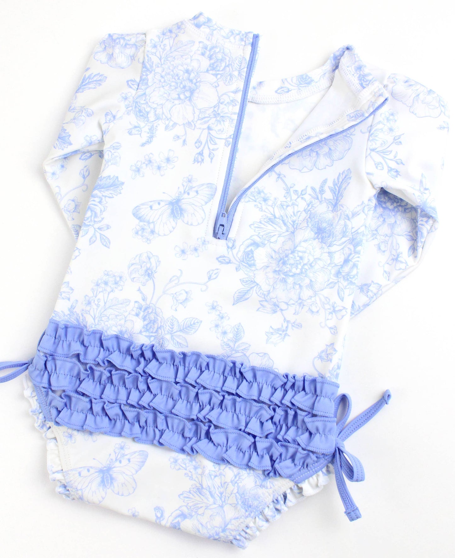Periwinkle Butterfly Garden Long Sleeve One Piece