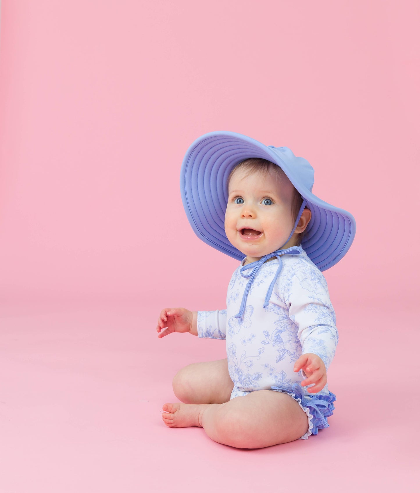 Periwinkle Butterfly Garden Long Sleeve One Piece