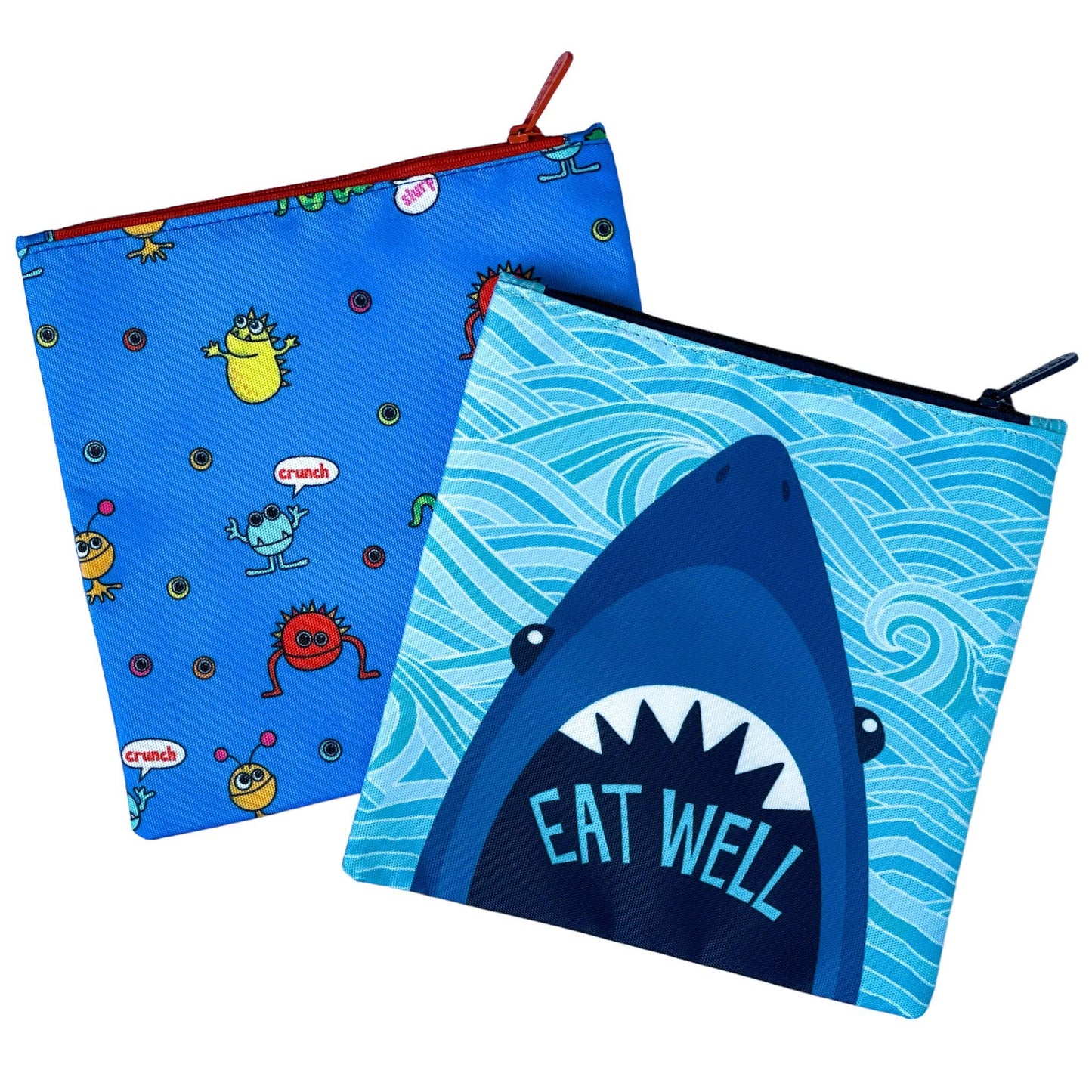 Reusable Sandwich Bag - Set of 2 -Pacific Shark & Monsters
