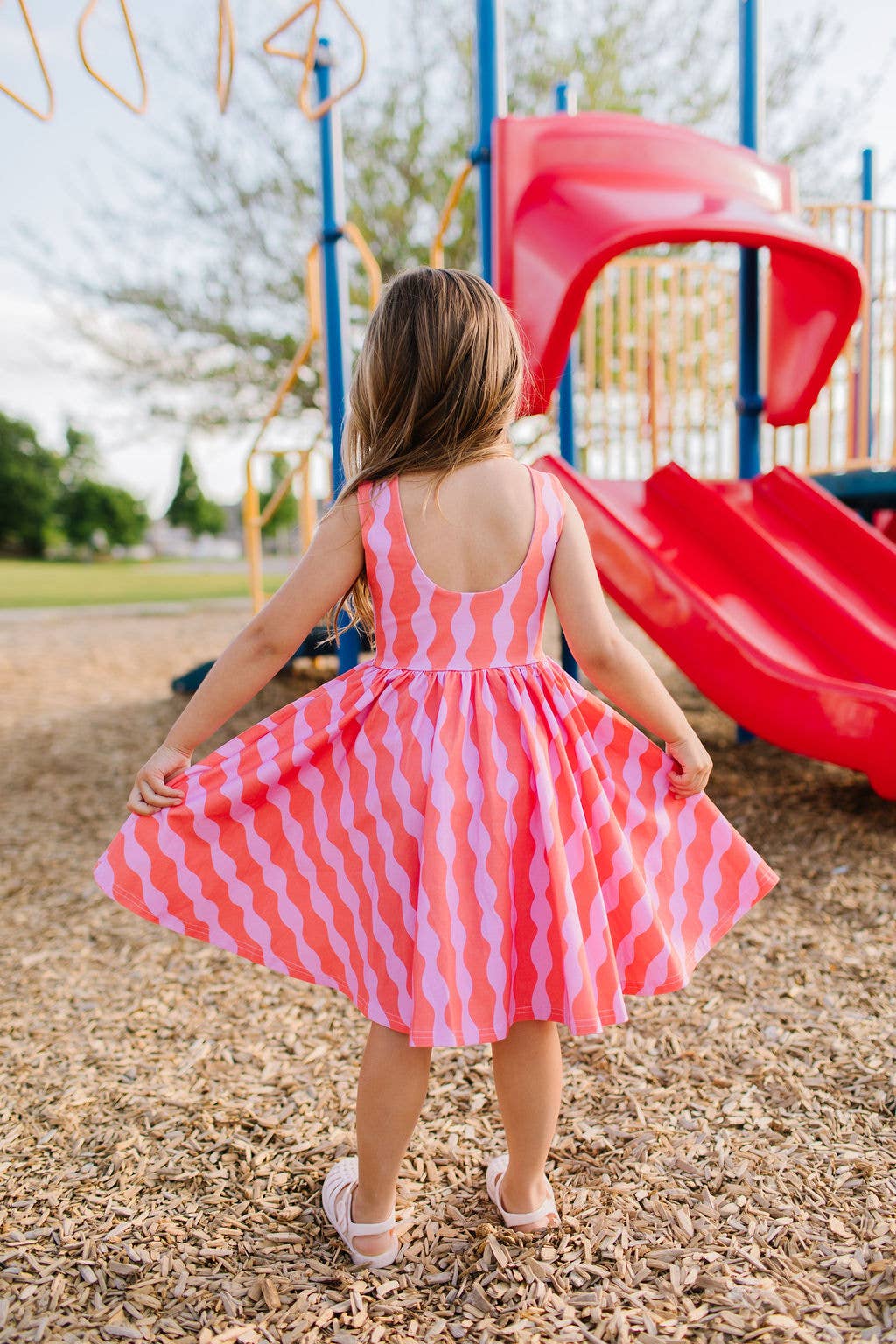 Tank Dress in Crinkle | girls Pocket Twirl Dress