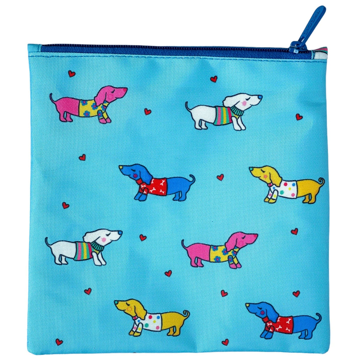 Reusable Snack and Sandwich Baggies  Set of 2, Hearts & Dogs