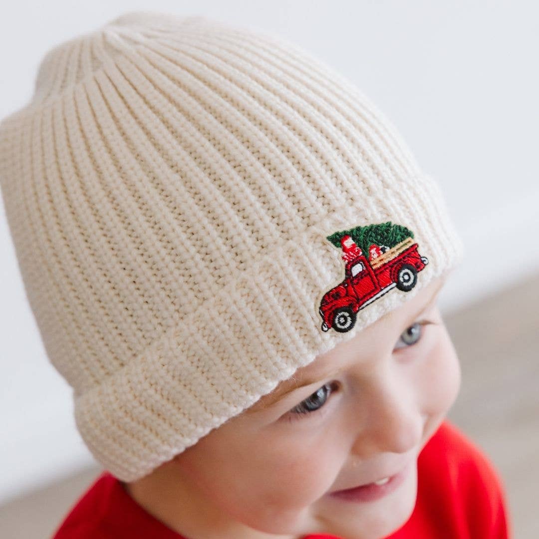 Christmas Truck Patch Beanie - Hat - Boys Accessories