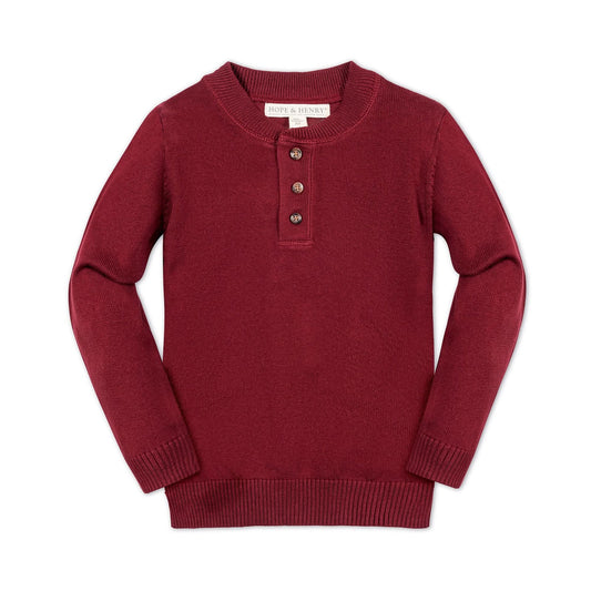 Organic Sweater Henley Elbow Patches