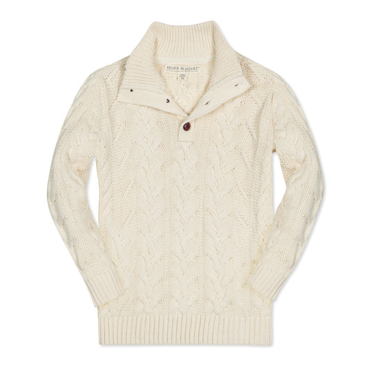 Organic Mock Neck Sweater Ivory