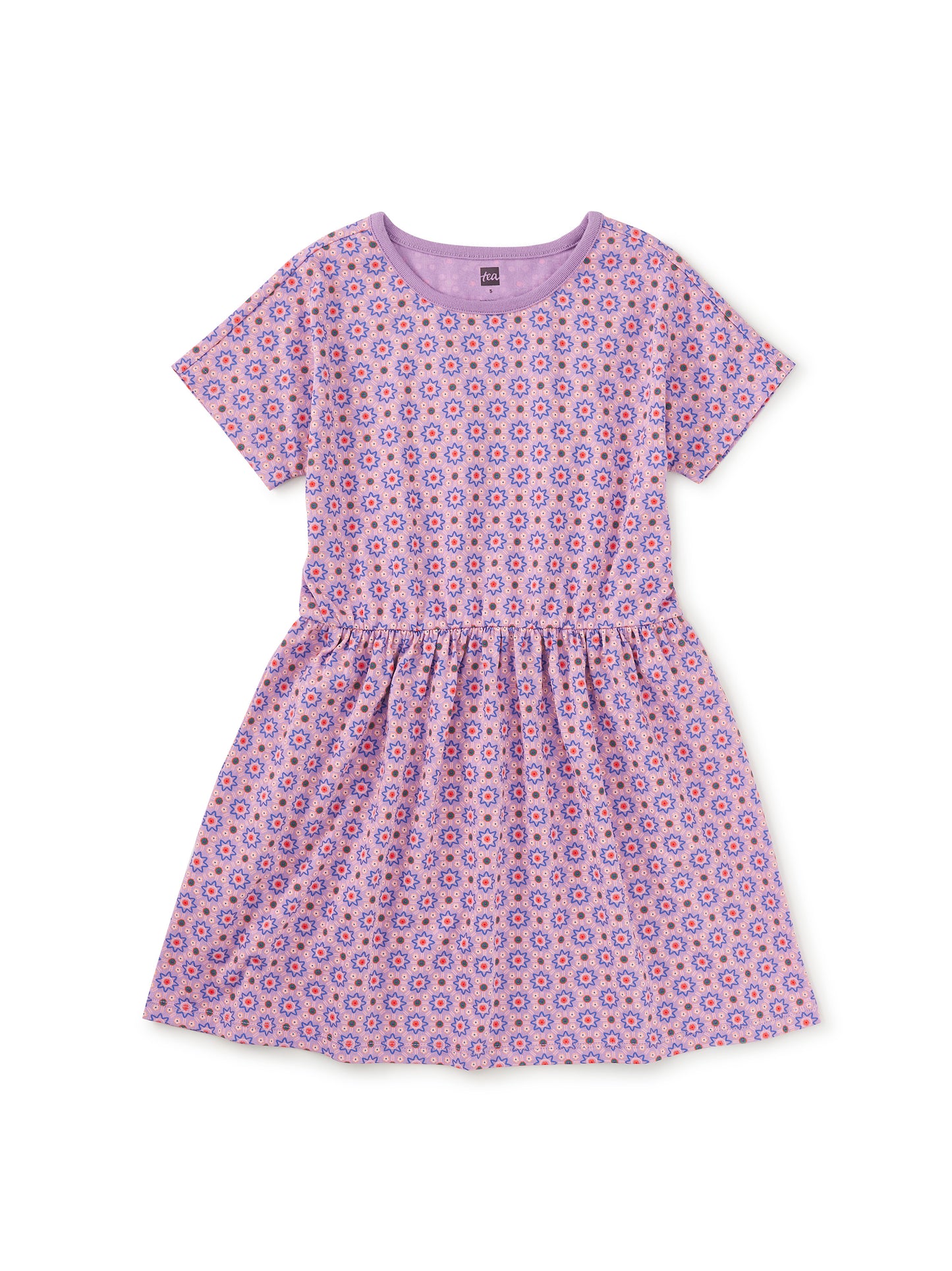 Short Sleeve Twirl Dress Korean TIles