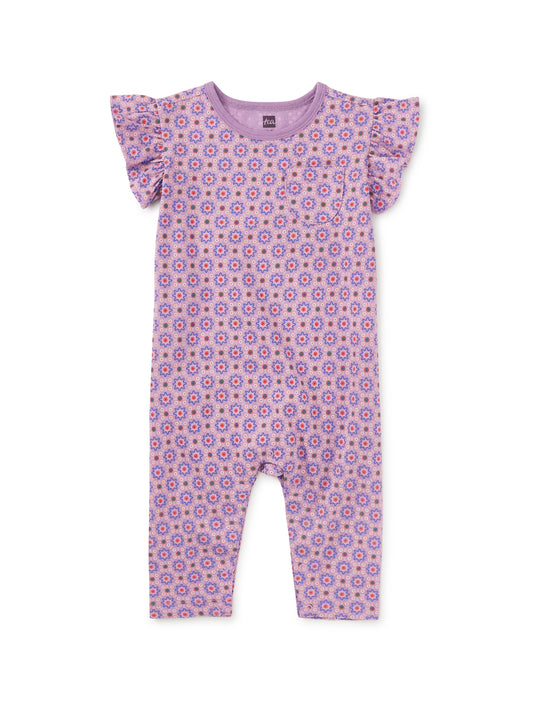 Ruffle Sleeve Baby Romper-Korean Tiles
