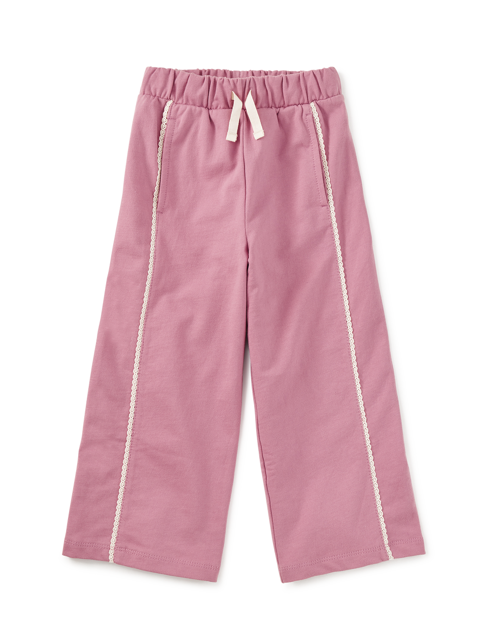 Lace Trim Track Pants Hydrangea