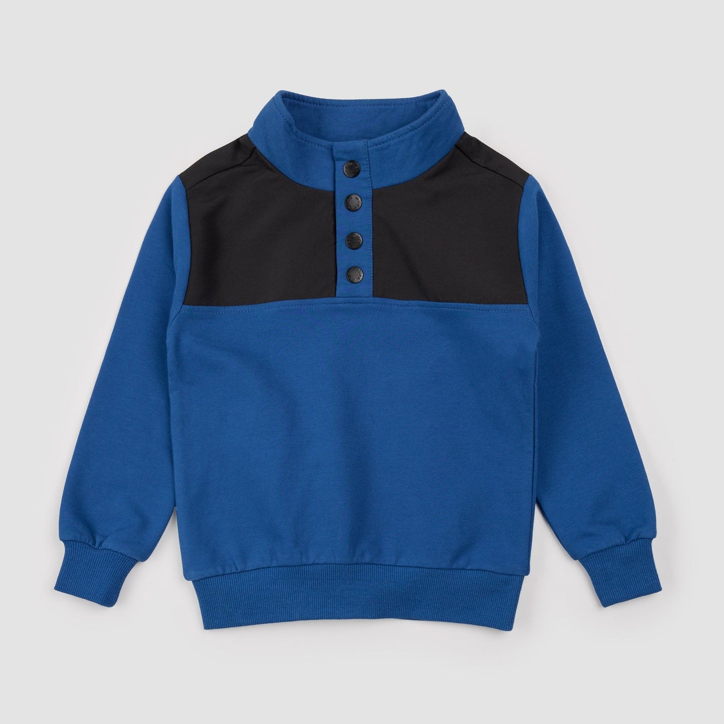 Glacier Blue Half Button Fleece Sweatshirt
