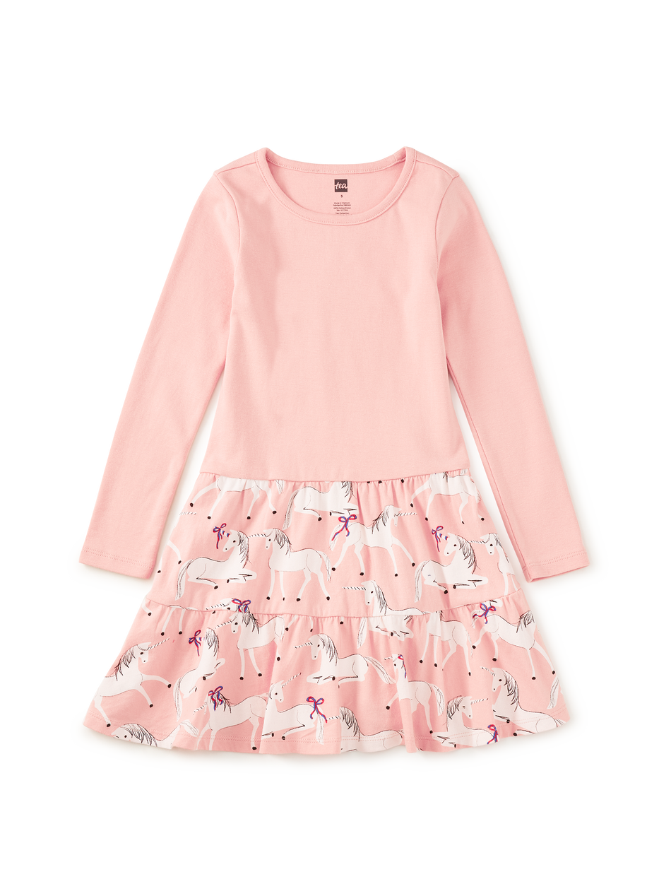 Tiered Skirted Dress- Royal Unicorn