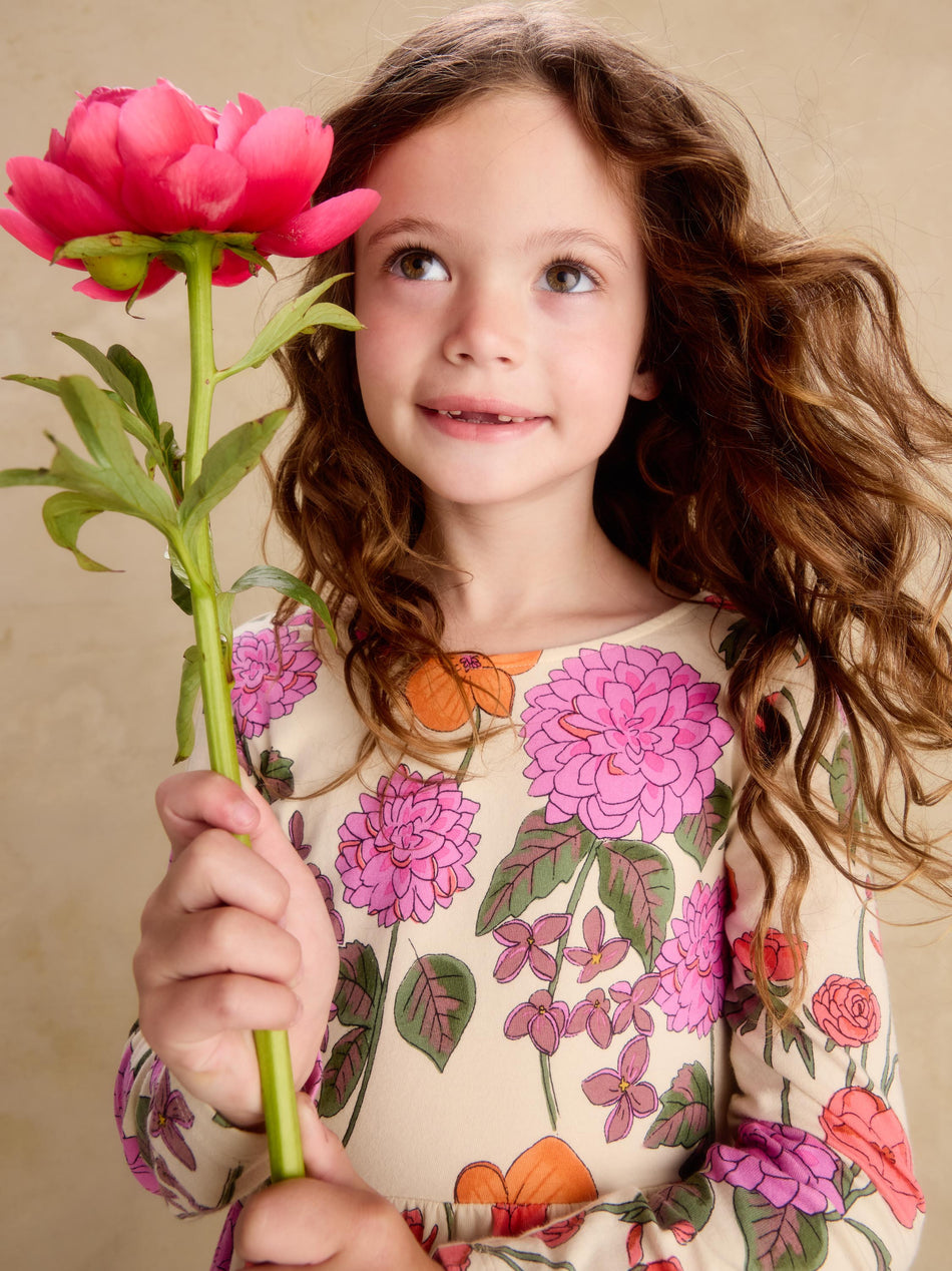 Printed Ballet Dress-English Dahlia