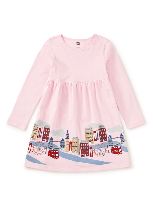 London Cityscape Skirted Dress