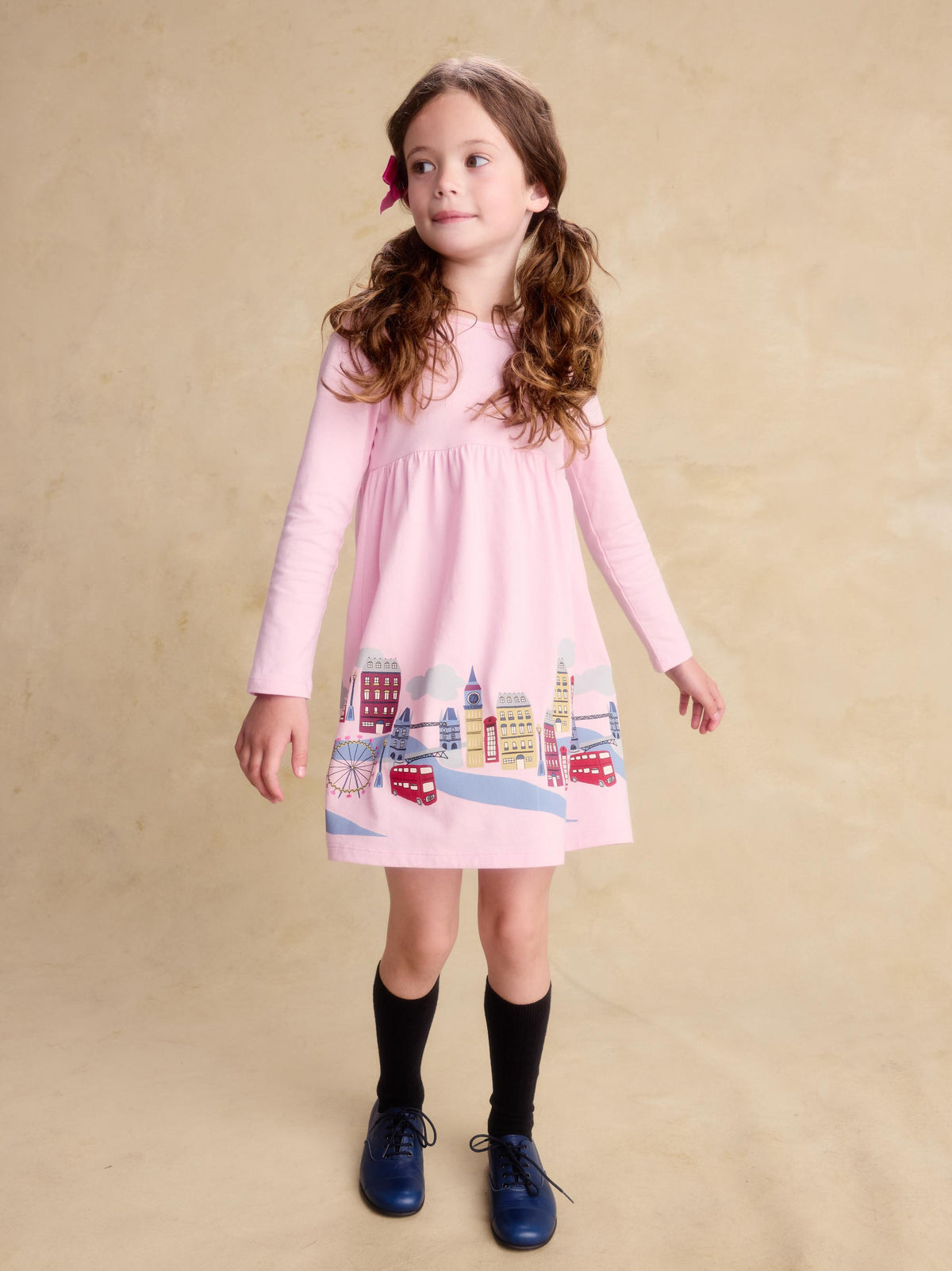 London Cityscape Skirted Dress