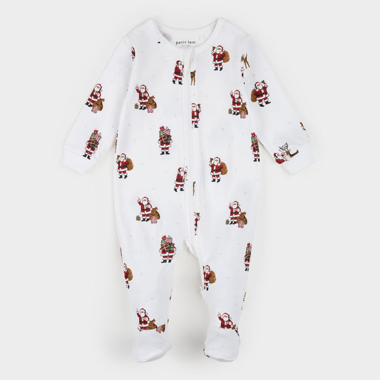 Santa's Big Night Print on Off-White Sleeper