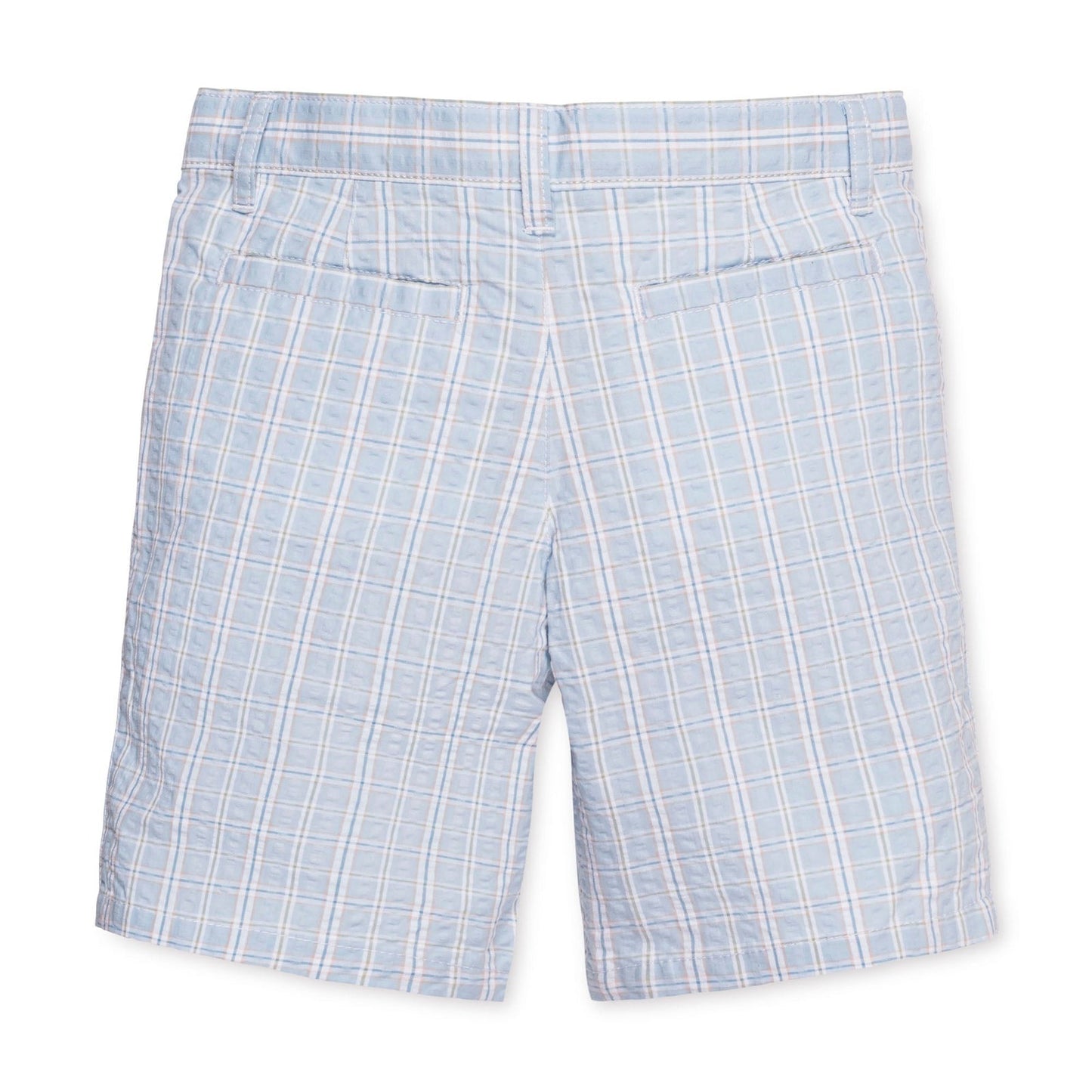 Organic Seersucker Short-Blue Check