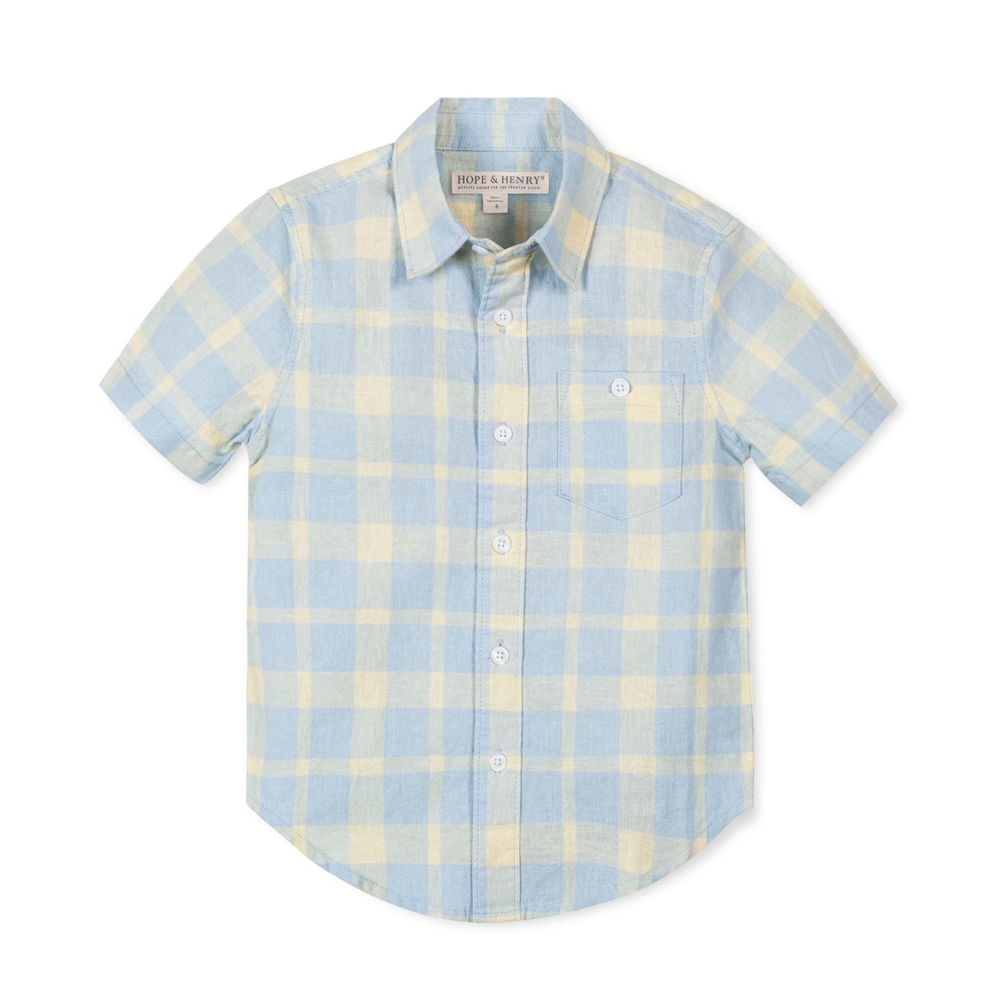 Linen Short Sleeve Shirt-Sunlit Plaid