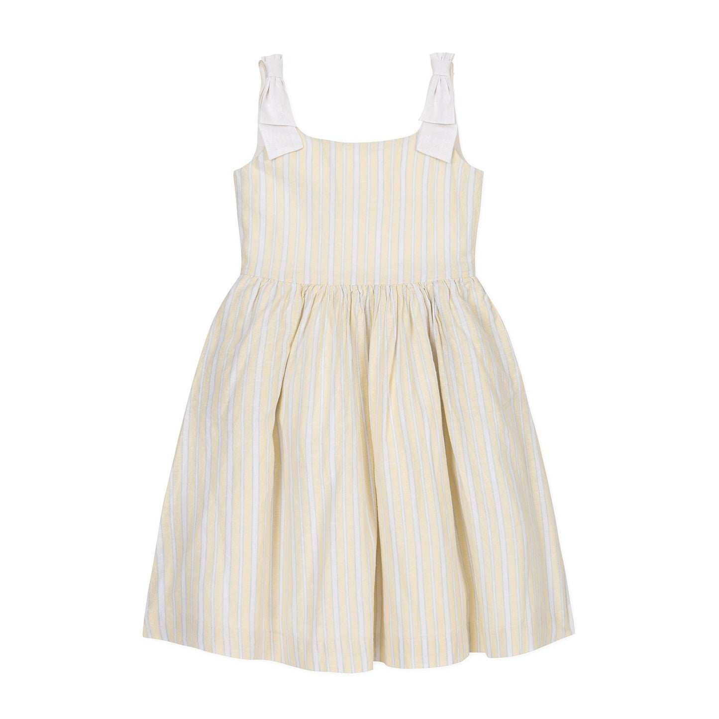 Linen Bow Shoulder Dress