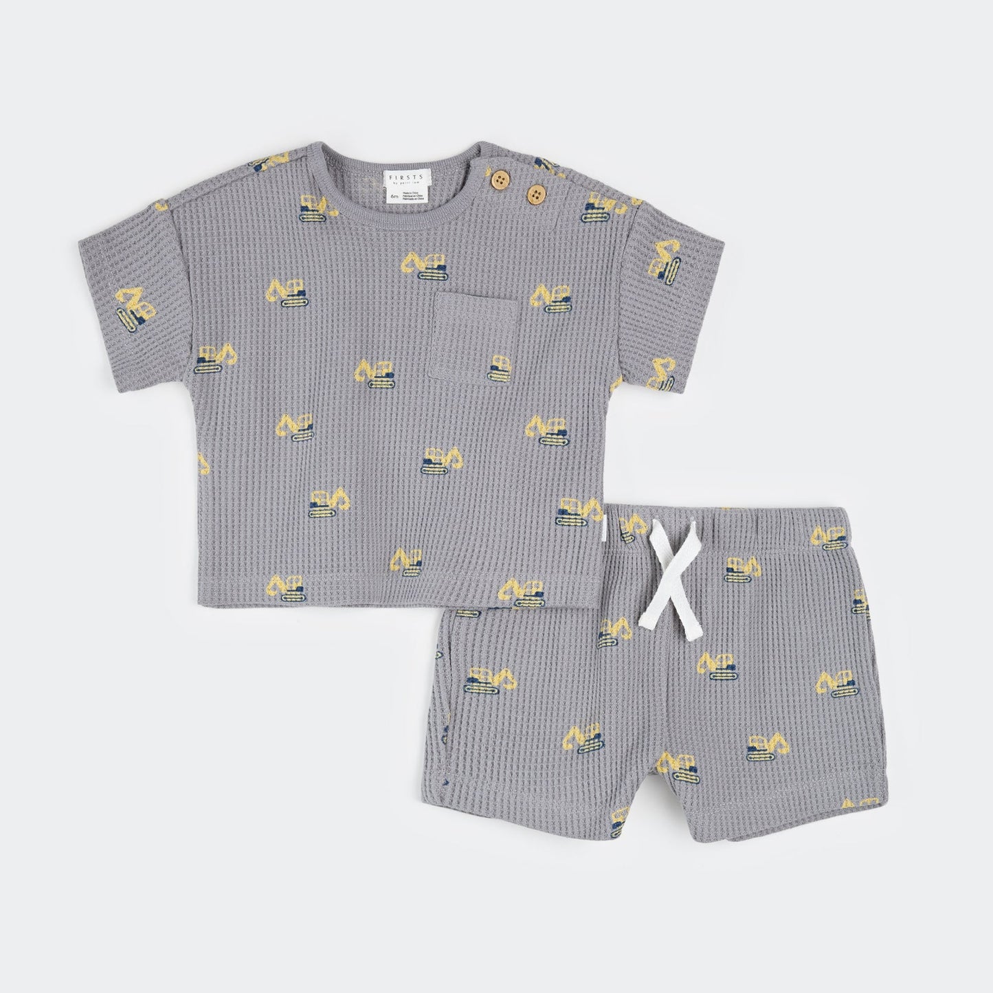 Diggers Print on Cement Short Set