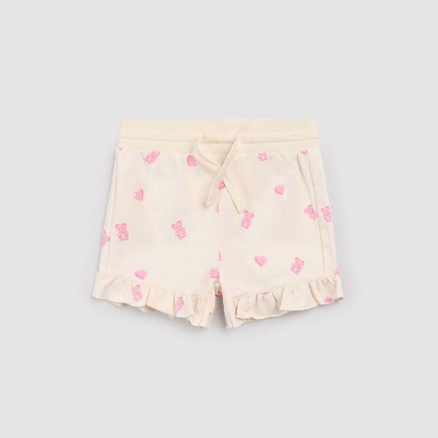 Gummy Bears on Ivory Ruffled Shorts