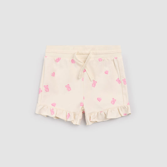 Gummy Bears on Ivory Ruffled Shorts