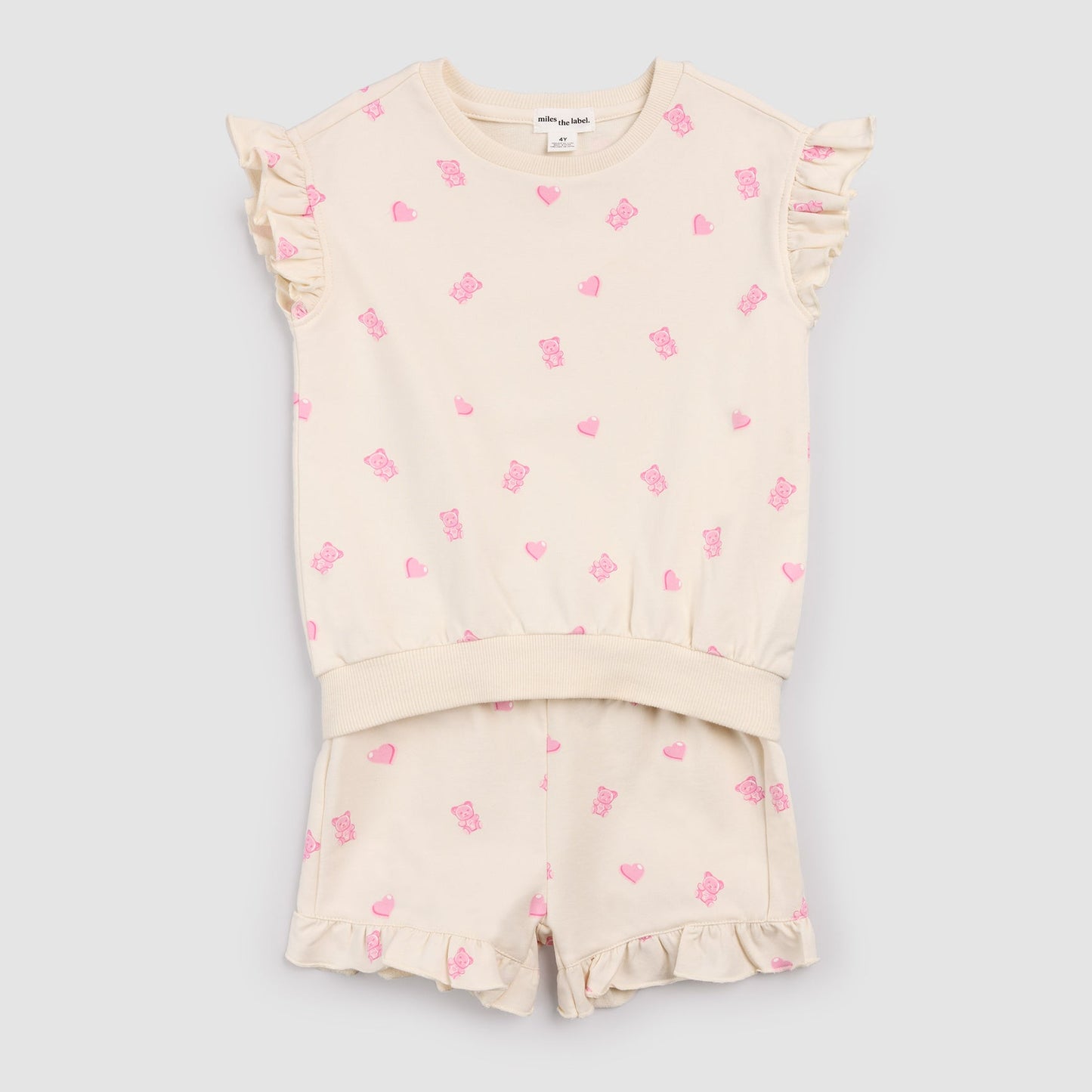 Gummy Bears on Ivory Ruffled Short Set