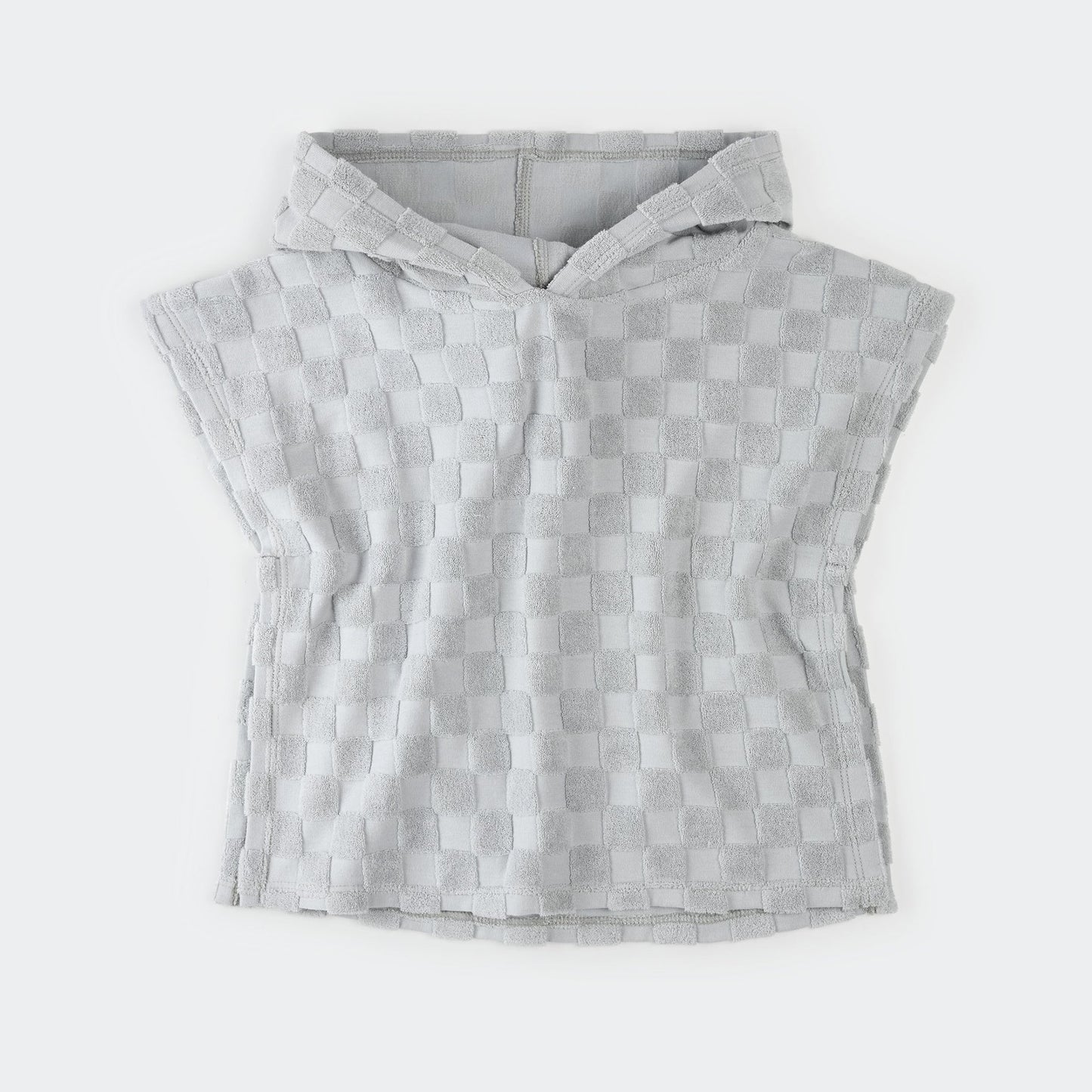 Faded Blue Checkerboard Beach Poncho