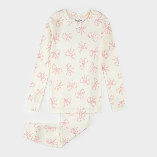 Bows Print on Ivory PJ Set