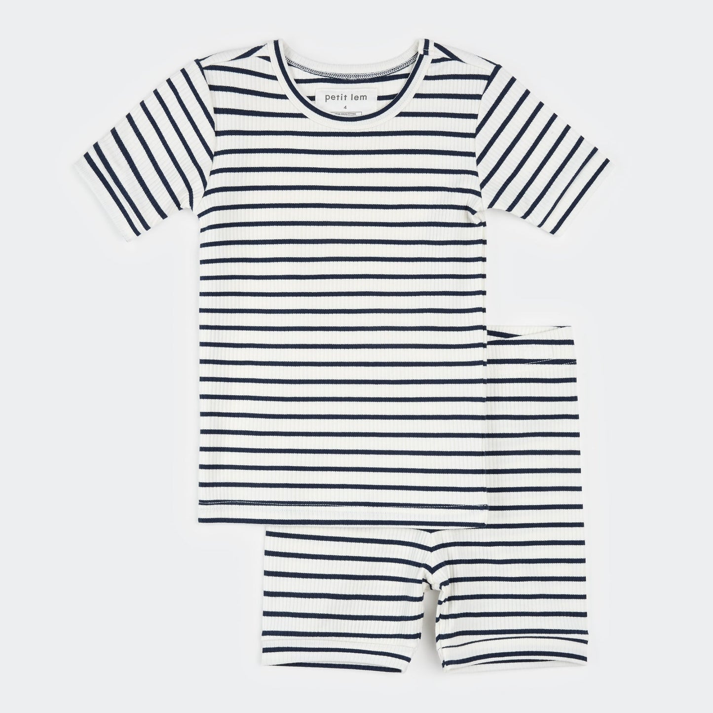 Dress Blue Stripe Modal Rib Summer Sleep Set