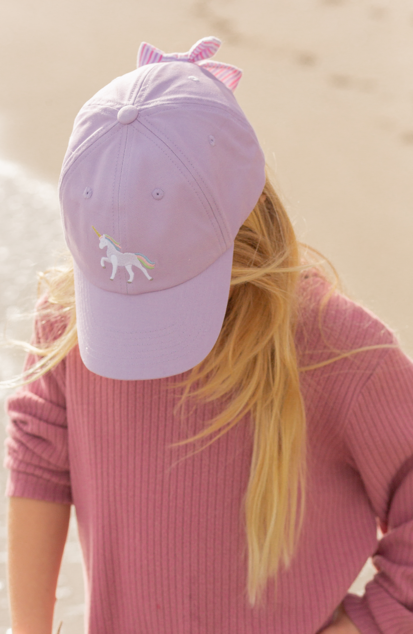 Rainbow Unicorn Bow Baseball Hat