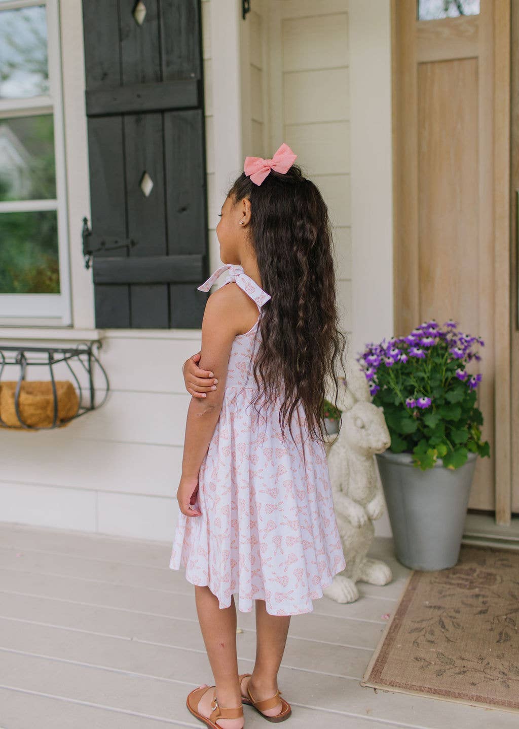 Valerie Dress in Ditsy Bunny | Girls Pocket Twirl Dress