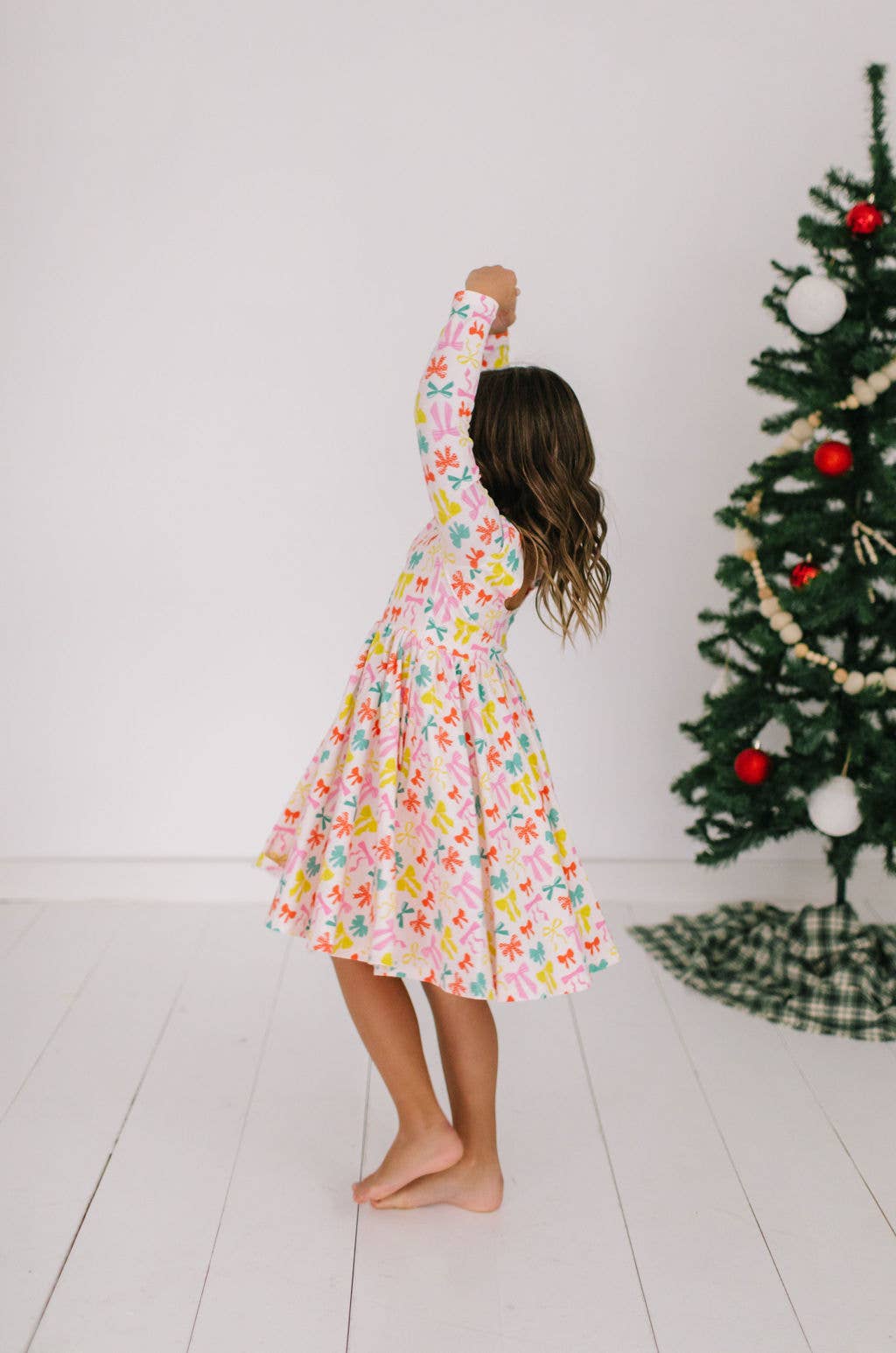 Gwendolyn Dress in Holiday Bows | Girls Dress