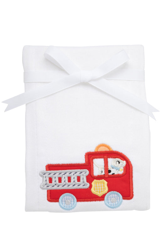 Fire Truck Applique Burp