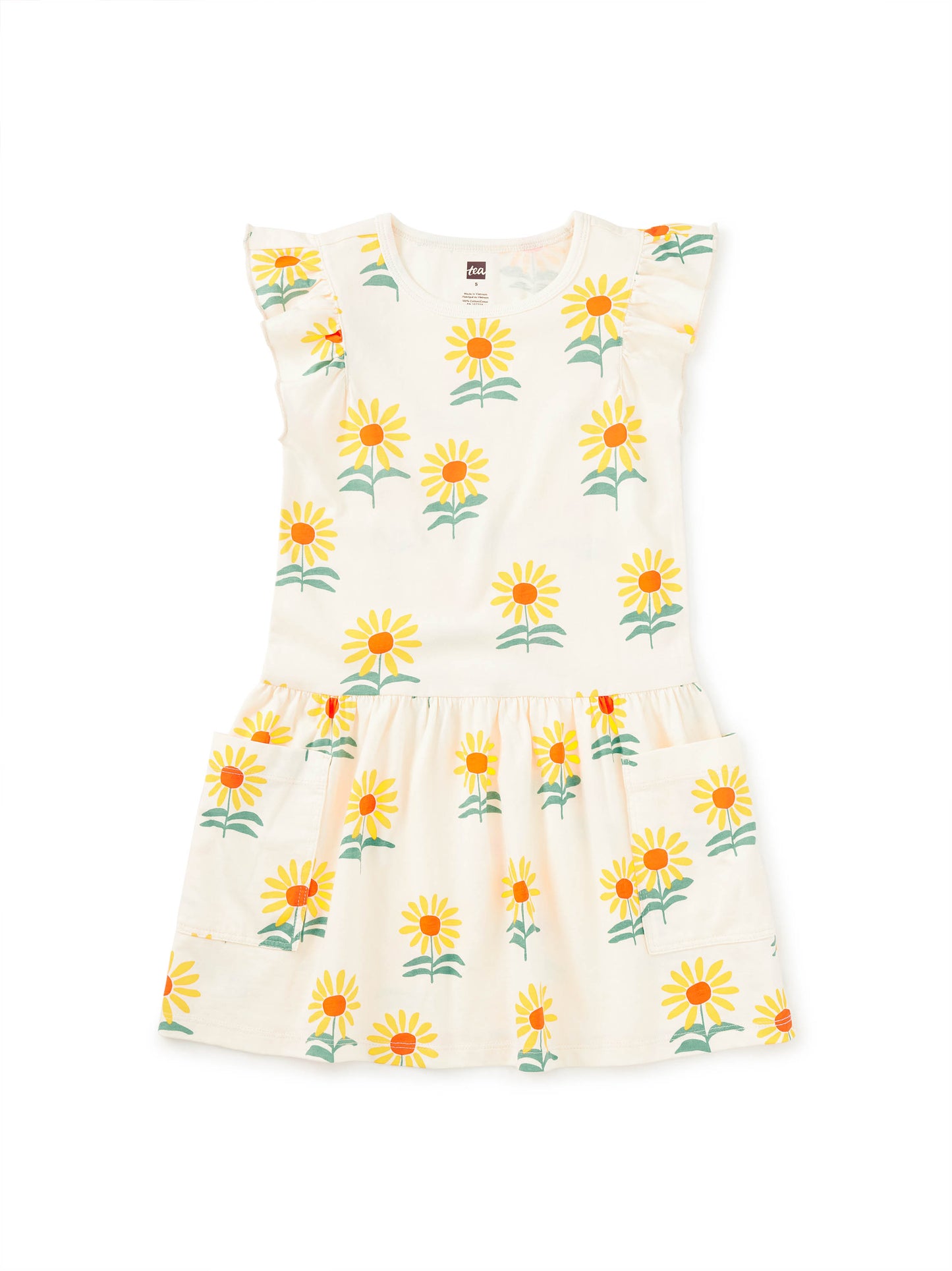 FLUTTER SLEEVE POCKET DRESS