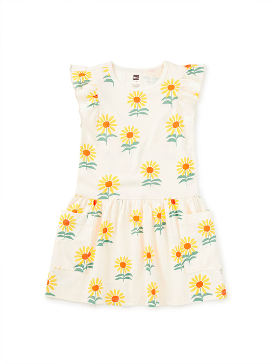 FLUTTER SLEEVE POCKET DRESS
