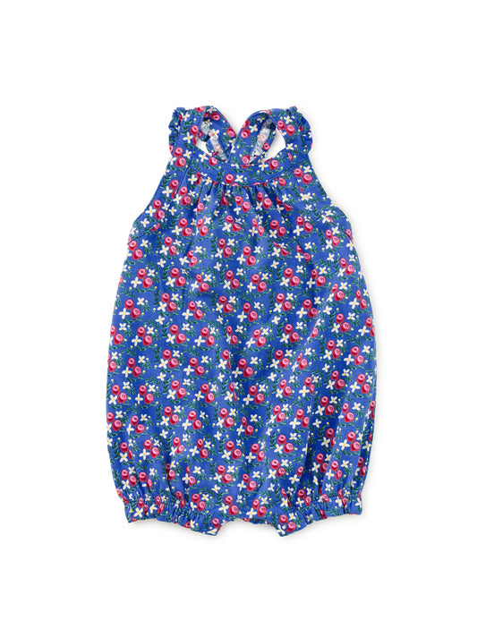 Cross Back Baby Romper Flamenco Fan Rose